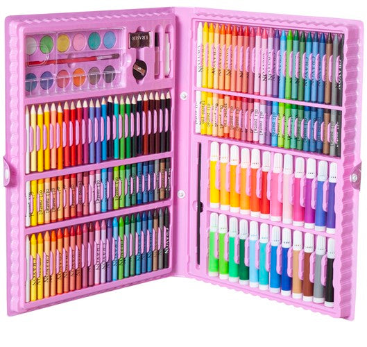 Set pictat si desen, Zola®, gentuta de depozitare, roz, 168 piese, 34x27x4 cm Set pictat si desen, Zola®, gentuta de depozitare, roz, 168 piese, 34x27x4 cm